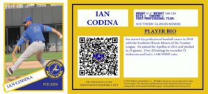 Ian Codina NFT baseball trading card Houston Apollos 2021 independent professional minor league baseball team